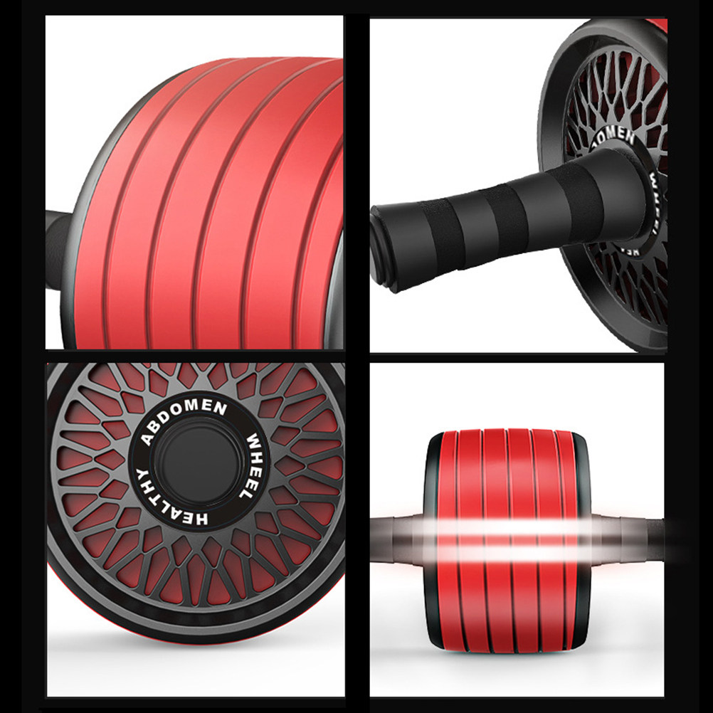Ab Roller Wheel With Elbow Support - Ciche kółko do ćwiczeń, czerwone, antypoślizgowe