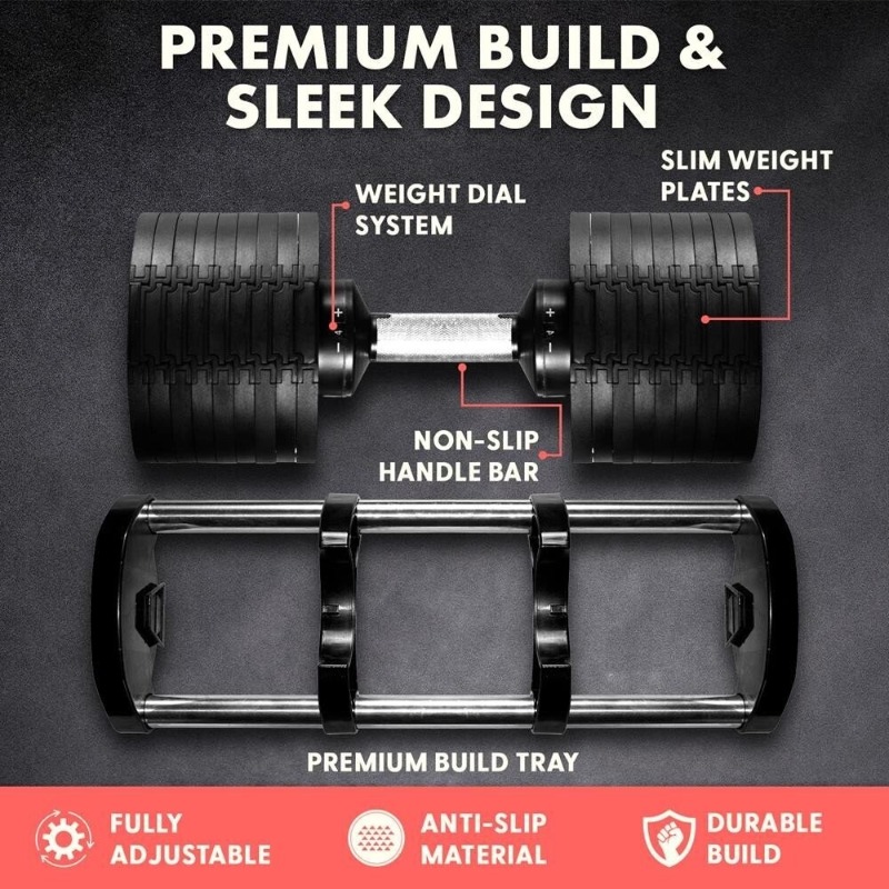 Duży zestaw hantli fitness z r – Adjustable Dumbbell Pair 40Kg recenzja i cena